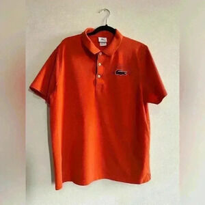 Lacoste Men’s Orange Polo - Size 6 (XL)